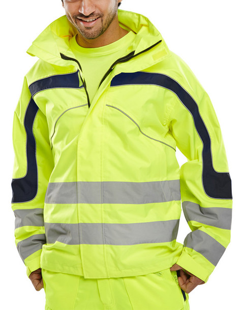 Beeswift Eton Hi-Vis Breathable Jacket Saturn Yellow Size XXXL ET45SYXXXL