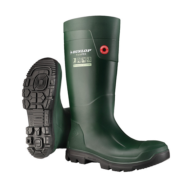 Dunlop Purofort Fieldpro Full Safety Wellingtons Green Size 4 EG62E3304