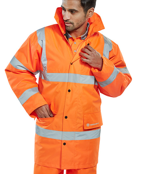 Beeswift Constructor Hi-Vis Jacket Orange Size 6XL CTJENGOR6XL