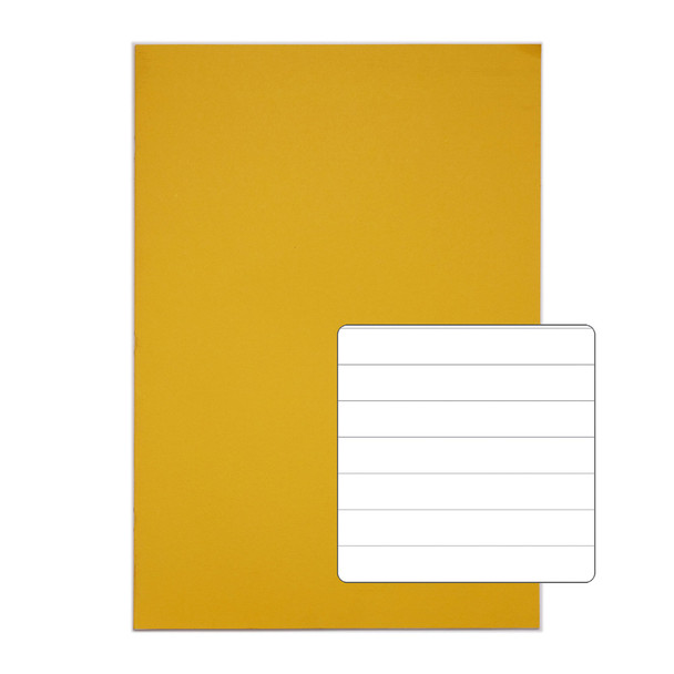 Rhino 13 X 9  A4+ Oversized Exercise Book 40 Page Feint Ruled 12Mm Yellow Pack 1 VDU024-200-0