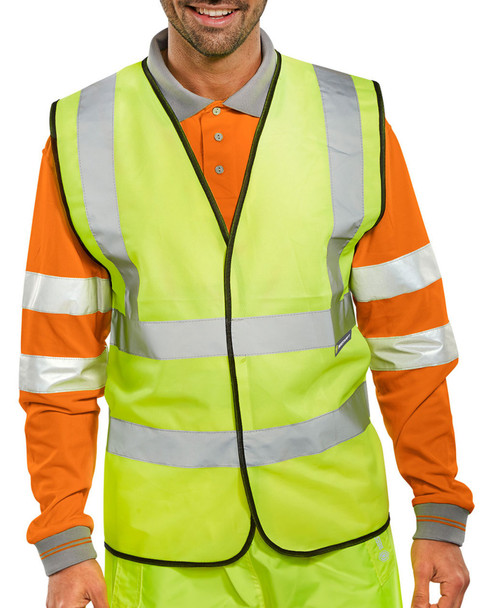 Beeswift High Visibility Vest En Iso 20471 Saturn Yellow Large Pack 1 - WCENGL WCENGL