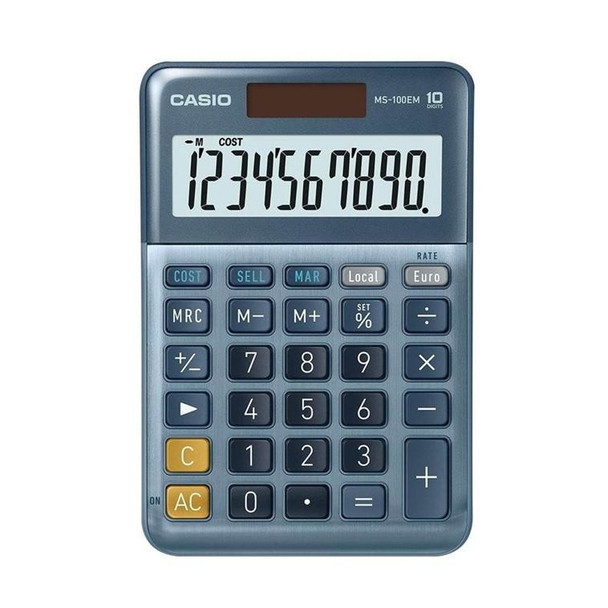 Casio MS-100EM 10 Digit Desktop Calculator Silver MS-100EM MS-100FM-WA-UP