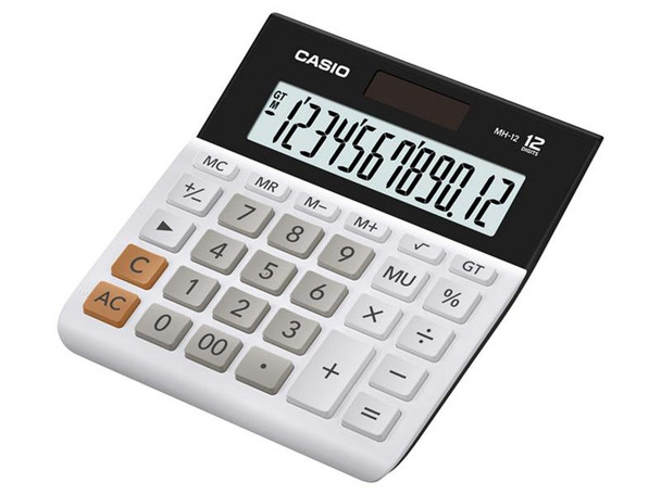 Casio Mh-12We 12 Digit Desktop Calculator White MH-12-WE-SK-UP MH-12-WE-SK-UP