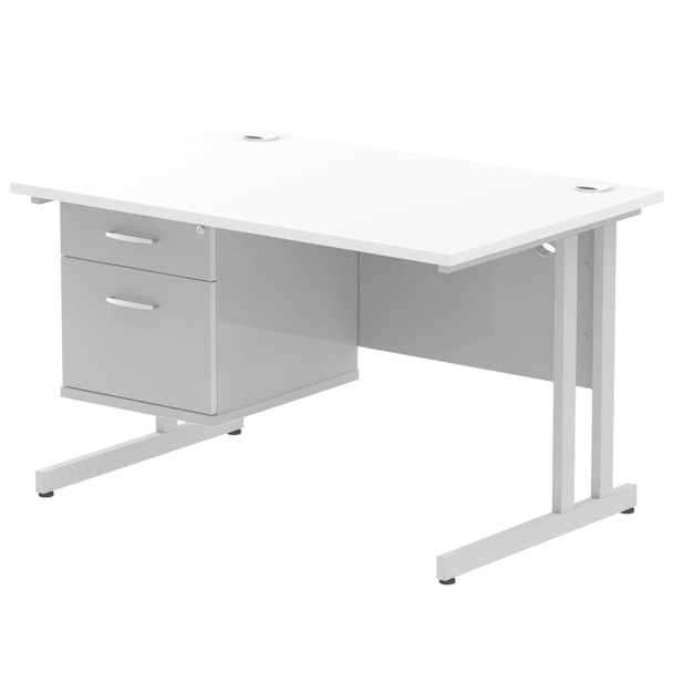 Dynamic Impulse W1200 X D800 X H730mm Straight Office Desk Cantilever Leg With 1 MI002205