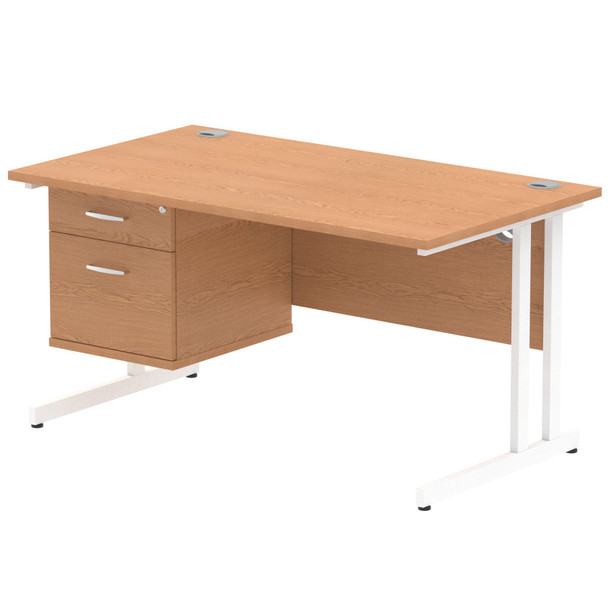 Dynamic Impulse W1400 X D800 X H730mm Straight Office Desk Cantilever Leg With 1 MI002662