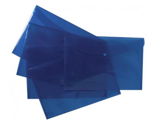 Valuex Popper Wallet Polypropylene A4 Plus Blue Pack 5 301394x5
