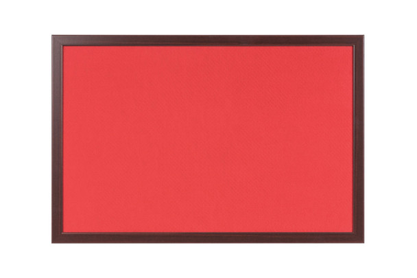 Bi-Office Earth-It Red Felt Noticeboard Cherry Wood Frame 2400X1200mm FB8646653
