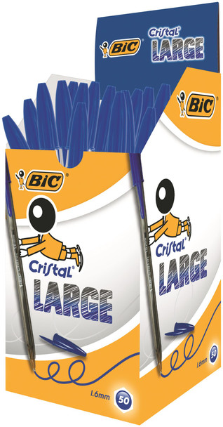 Bic Cristal Ballpoint Pen 1.6Mm Tip 0.42Mm Line Blue Pack 50 880656