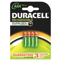 Duracell Aaa Rechargeable Batteries 750Mah Pack 4 DURHR03B4-750SC