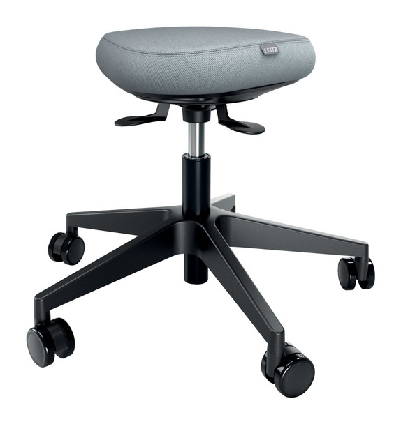 Leitz Ergo Active Sitting Stool With Wheels And Wobble Comfort Seat Black - 6577 65770095