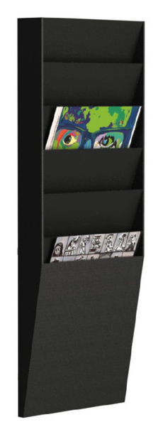 Fast Paper Document Control Panel/Literature Holder 1 X 6 Compartment A4 Black FV1601