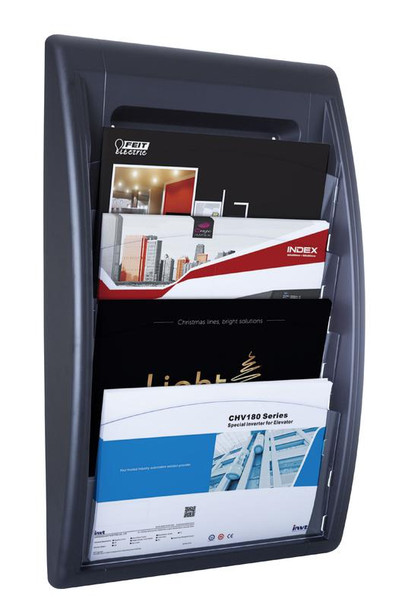 Fast Paper Oversized Quick Fit Wall Display Literature Holder Black F406001