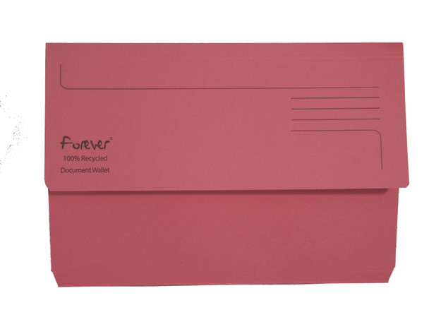 Exacompta forever Document Wallet Manilla Foolscap Half Flap 290Gsm Pink Pack 25 211/5002Z