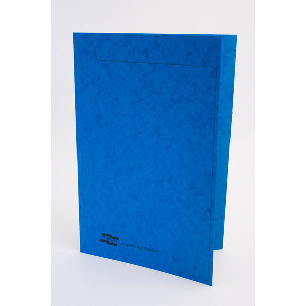 Europa Square Cut Folder Pressboard A4 265Gsm Blue Pack 50 4825Z