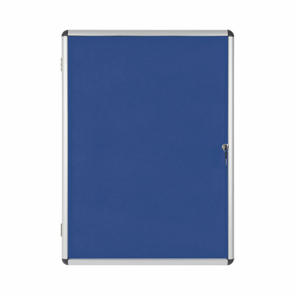 Bi-Office Enclore Blue Felt Lockable Noticeboard Display Case 9 X A4 720X981mm VT630107150