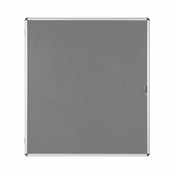 Bi-Office Enclore Grey Felt Lockable Noticeboard Display Case 20 X A4 1160X1288m VT740103150