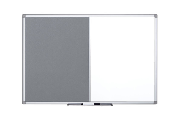 Bi-Office Maya Combination Board Grey Felt/Magnetic Whiteboard Aluminium Frame 1 XA0528170