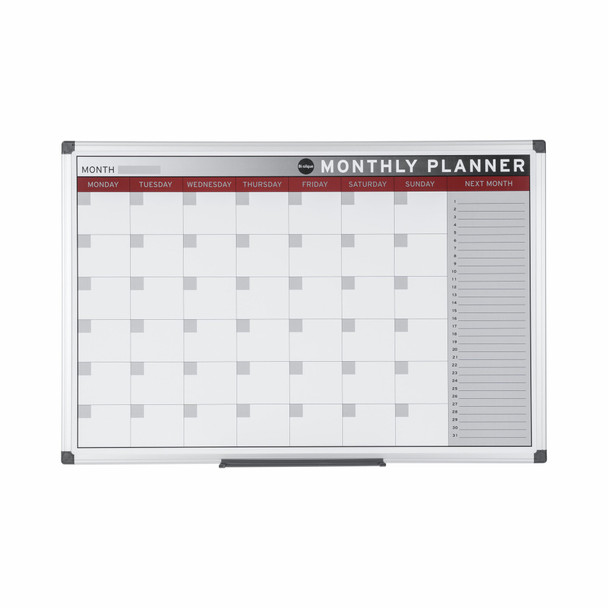 Bi-Office Month Magnetic Whiteboard Planner Aluminium Frame 900X600mm GA0336170