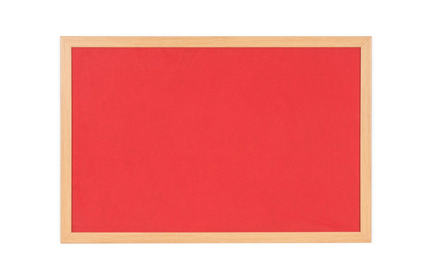 Bi-Office Earth-It Red Felt Noticeboard Oak Wood Frame 1800X1200mm FB8546233