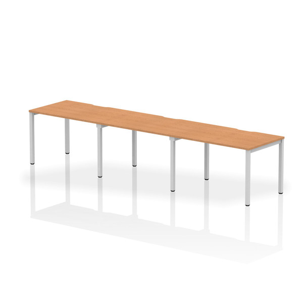 Dynamic Evolve Plus 1200Mm Single Row 3 Person Desk Oak Top Silver Frame BE420 BE420