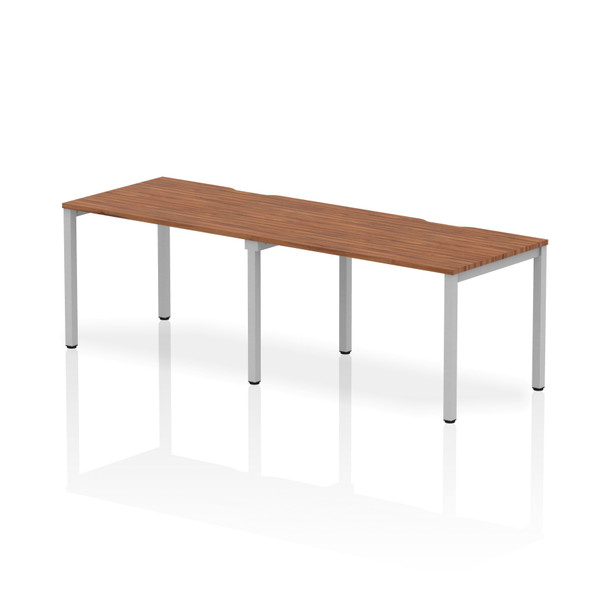 Dynamic Evolve Plus 1200Mm Single Row 2 Person Desk Walnut Top Silver Frame BE37 BE377