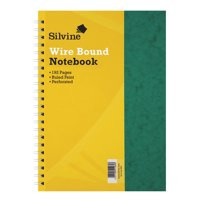 Silvine Luxpad A4 Wirebound Pressboard Cover Notebook Ruled 200 Pages Green Pack SPA4