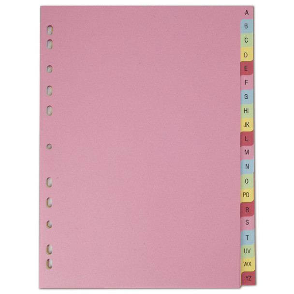 Elba Indices A4 A-Z 20 Part Coloured Card 400021450 400021450