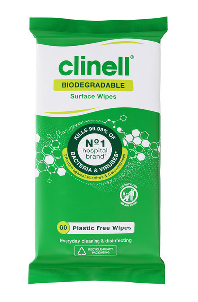 Clinell Biodegradable Surface Wipes Green Size 121X210X222MM CM1961