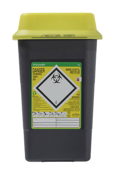 Sharpsafe Sharps Bin 7Ltr Yellow Size 7LTR CM0646