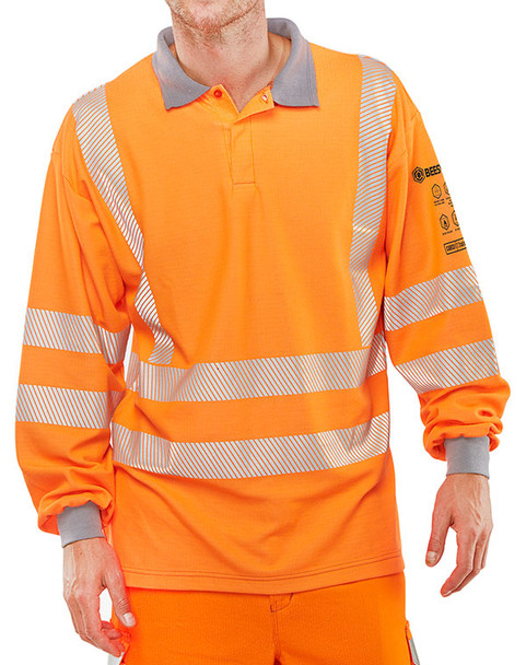 Beeswift Arc Compliant Rail Spec Polo Shirt Orange Size XXL CARC51ORXXL