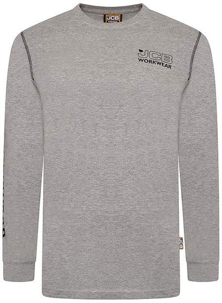 Jcb Workwear Banner Long Sleeve T-Shirt Grey Size L JCBBT/G-L