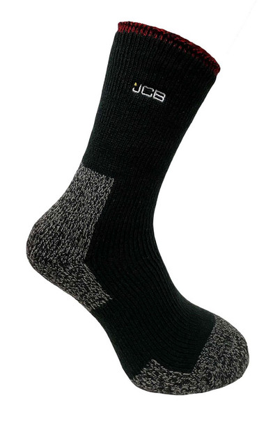 Jcb Workwear Thermasocks With Extended Achilles Black/Grey Size 6-8.5 JCBX000183