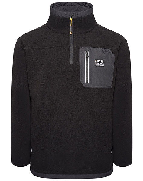 Jcb Workwear Trade Heavyweight 1/4 Zip Tech Fleece Black Size L DK9W-L