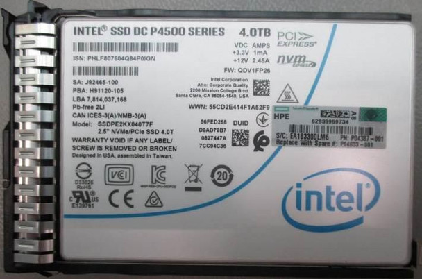 Hewlett Packard Enterprise P04633-001-RFB DRV SSD 4TB SFF NVME X4 RI P04633-001-RFB