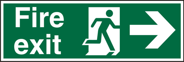 Seco Safe Procedure Safety Sign Fire Exit Man Running And Arrow Pointing Right S SP121SRP450X150