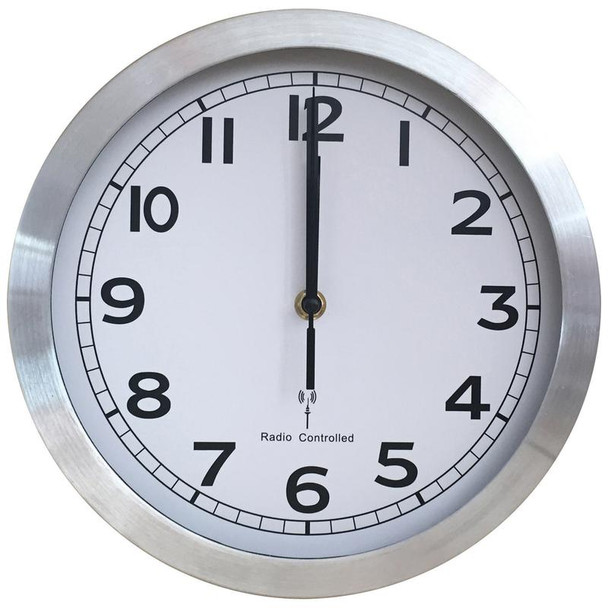 Seco Radio Controlled Aluminium Wall Clock 255Mm Diameter - A1028RC A1028RC