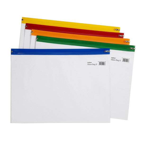 Snopake Zippa-Bag S Polypropylene A3 180 Micron Classic Assorted Colours Pack 25 12823