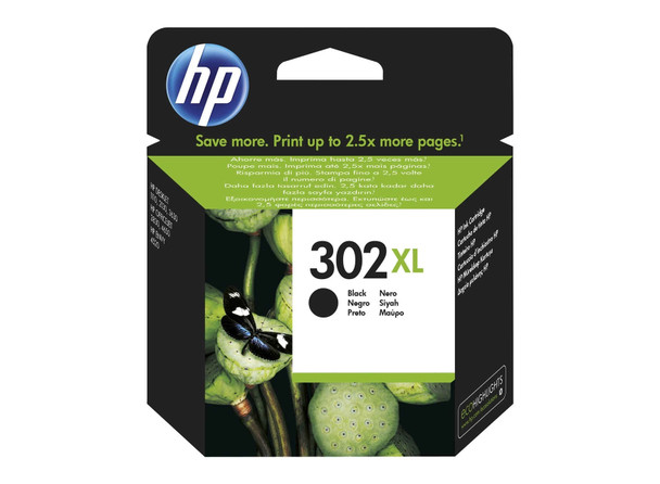 Hp 302Xl Black Standard Capacity Ink Cartridge 430 Pages 8.5Ml - F6U68AE F6U68AE