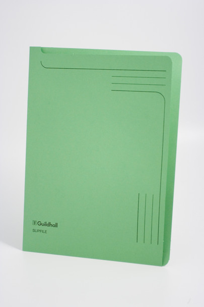 Guildhall Slipfile Manilla A4 Open 2 Sides 230Gsm Green Pack 50 4603Z