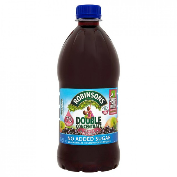Robinsons Double Concentrate No Added Sugar Apple And Blackcurrant Squash 1.75 L 0402047