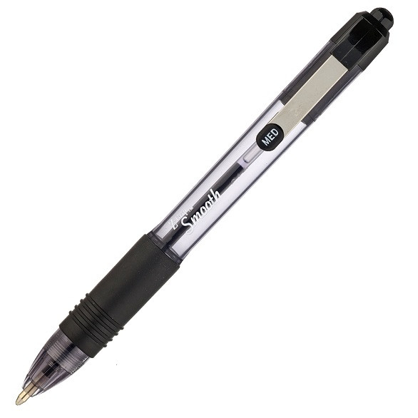 Zebra Z-Grip Smooth Rectractable Ballpoint Pen 1.0Mm Tip Black Pack 5 02438