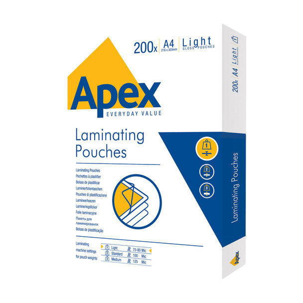 Valuex Laminating Pouch A4 2X75 Micron Gloss Pack 200 6005301 6005301