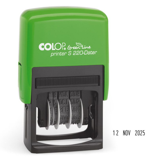 Colop Green Line S220 Self Inking Date Stamp Black Ink 105510