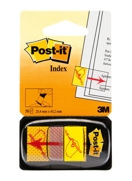 Post-It Index Flags Repositionable Sign Here 25X43mm Red Pack 50 680-9 7000144931