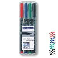 Staedtler Lumocolor Ohp Pen Permanent Fine 0.6Mm Line Assorted Colours Pack 4 31 318WP4