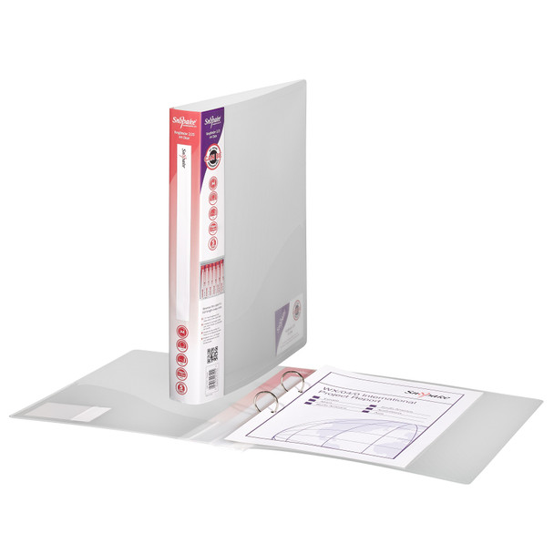 Snopake Superline Ring Binder 2 O-Ring A4 25Mm Rings Clear Pack 10 10183