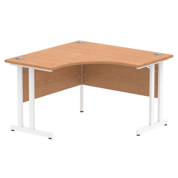 Dynamic Impulse 1200Mm Corner Desk Oak Top White Cantilever Leg MI002841 MI002841
