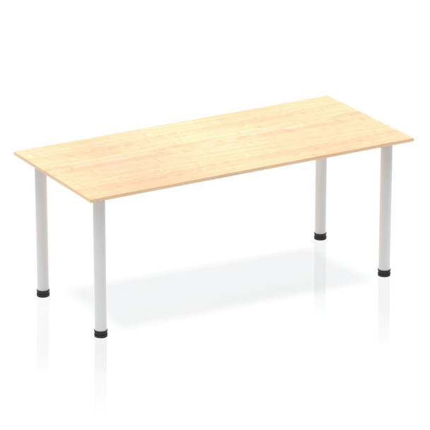 Dynamic Impulse 1800Mm Straight Table Maple Top Silver Post Leg BF00193 BF00193