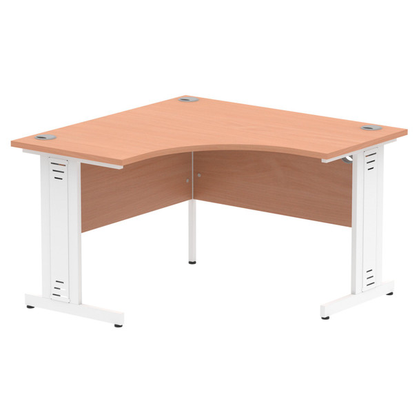 Dynamic Impulse 1200Mm Corner Desk Beech Top White Cable Managed Leg MI001874 MI001874