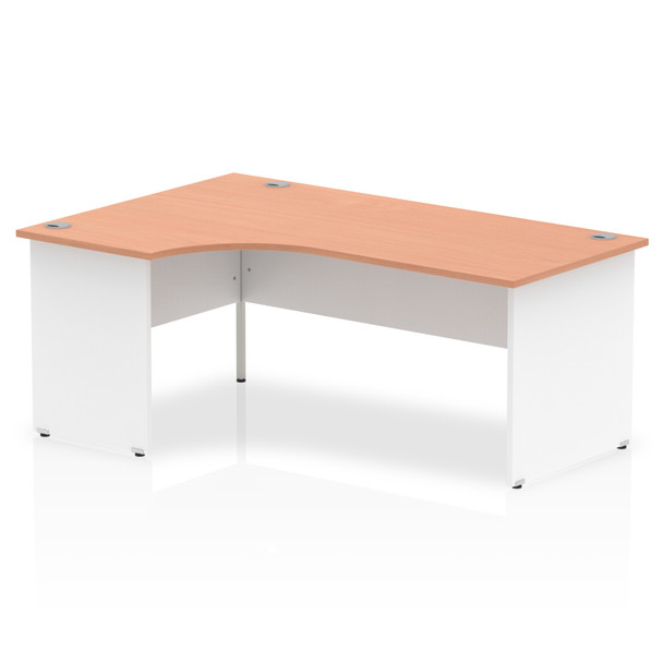 Dynamic Impulse 1800Mm Left Crescent Desk Beech Top White Panel End Leg TT000033 TT000033